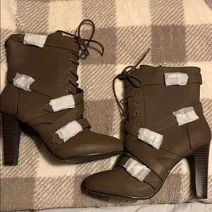 Espresso heeled boots